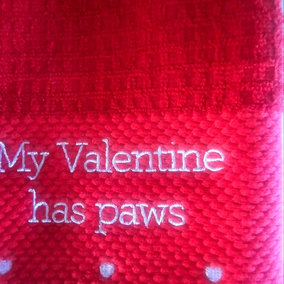 3pc The Humane Society Paws Hearts Dog/Cat Kitchen Towels Valentine's Da… - Picture 3 of 5